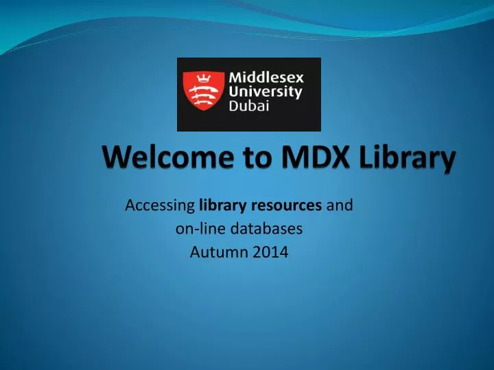 welcome to mdx library