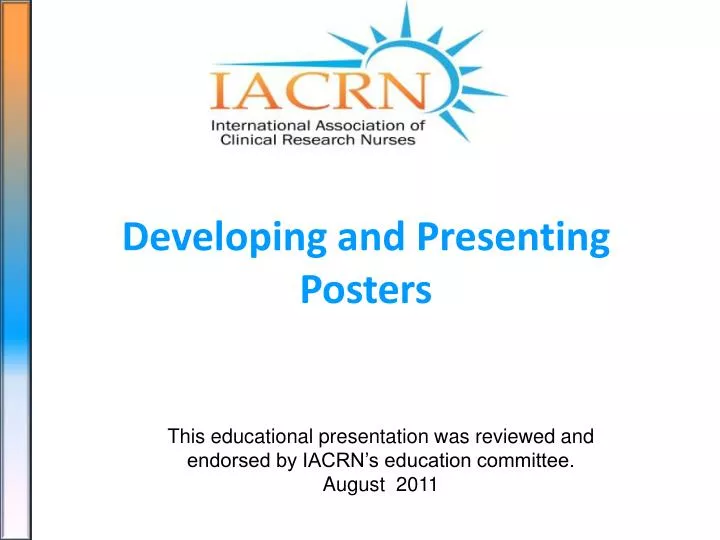 developing and presenting posters