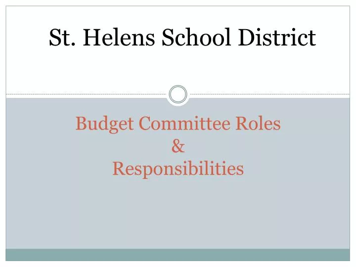 budget committee roles responsibilities