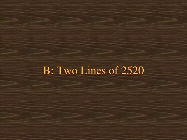 b two lines of 2520