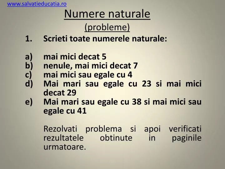 numere naturale probleme