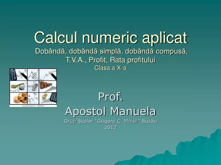 calcul numeric aplicat dob nd dob nd simpl dob nd compus t v a profit rata profitului clasa a x a