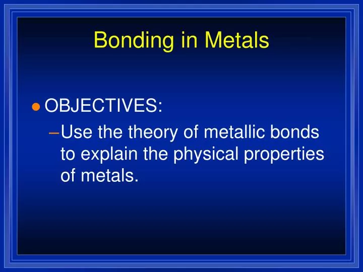 bonding in metals