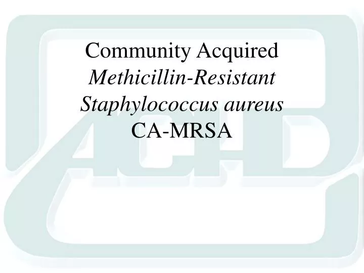 community acquired methicillin resistant staphylococcus aureus ca mrsa