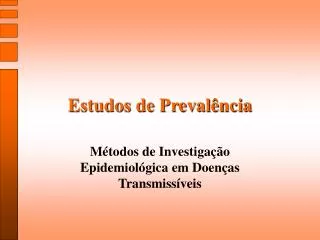 estudos de preval ncia