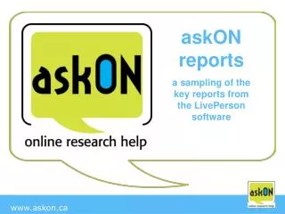 askON reports a sampling of the key reports from the LivePerson software
