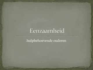 eenzaamheid