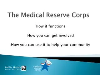 The Medical Reserve Corps