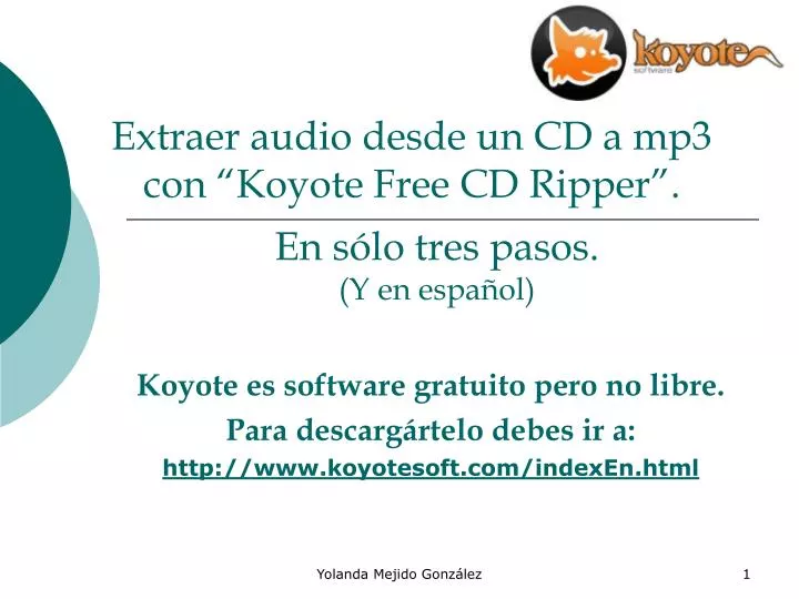 extraer audio desde un cd a mp3 con koyote free cd ripper