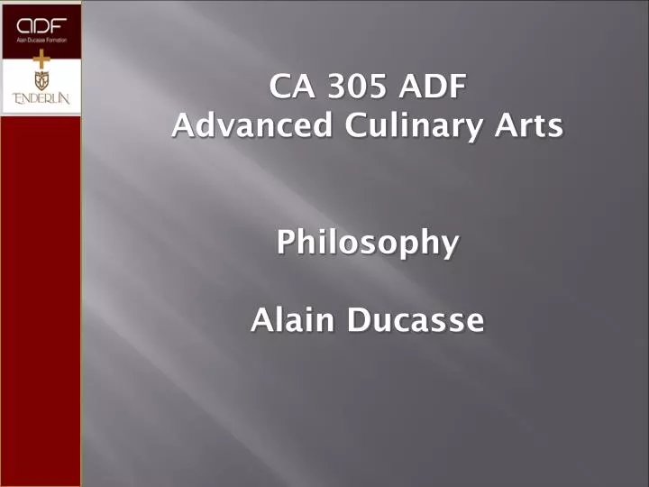 ca 305 adf advanced culinary arts philosophy alain ducasse