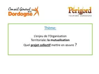 th me l enjeu de l organisation territoriale la mutualisation quel projet collectif mettre en uvre