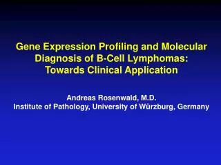 Gene Expression Profiling and Molecular Diagnosis of B-Cell Lymphomas: