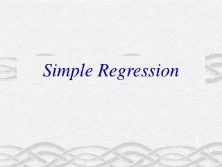 Simple Regression