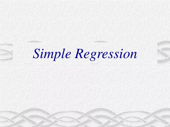 simple regression