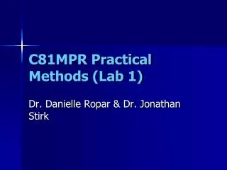 C81MPR Practical Methods (Lab 1)