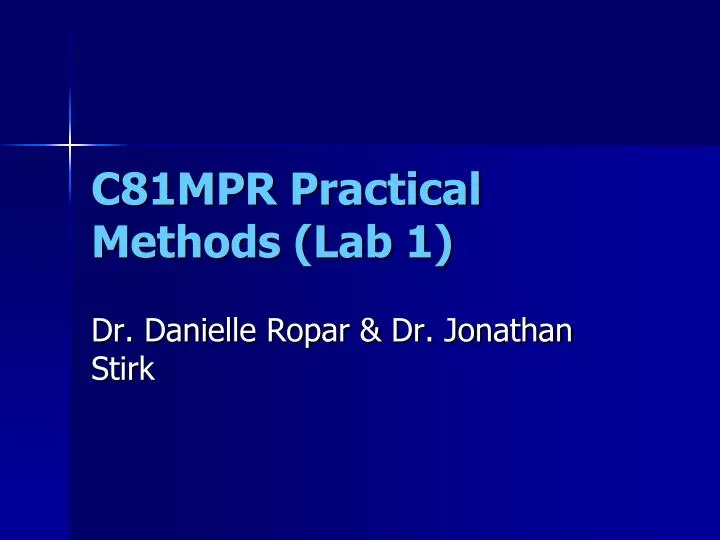 c81mpr practical methods lab 1