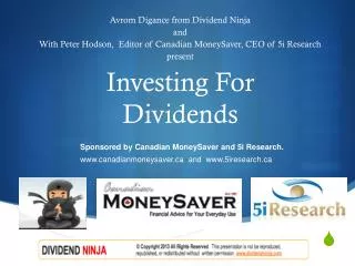 Investing For Dividends