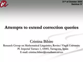 Attempts to extend correction queries