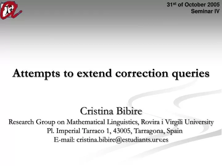 attempts to extend correction queries
