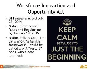 Workforce Innovation and Opportunity Act