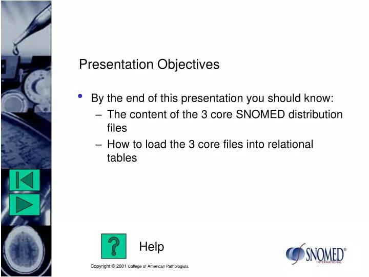 presentation objectives