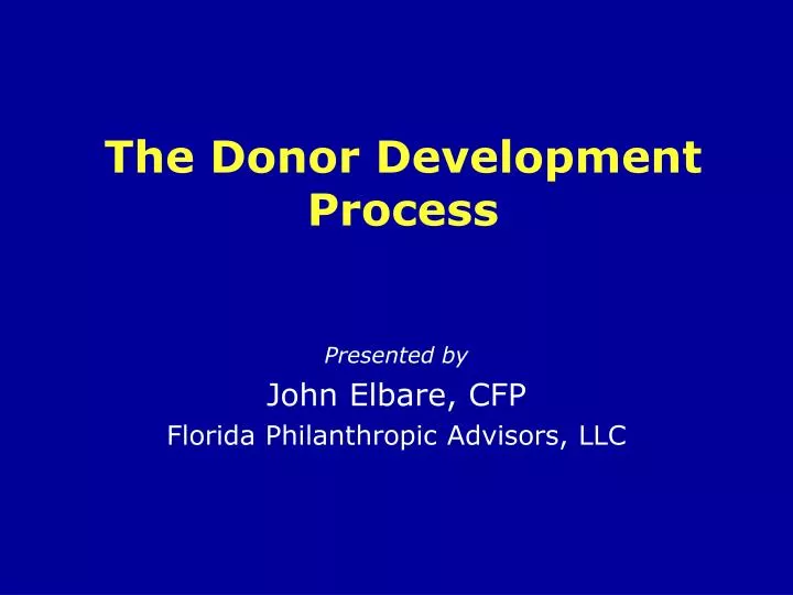 the donor development process