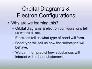 Orbital Diagrams &amp; Electron Configurations