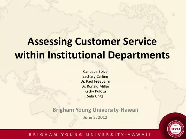 assessing customer service within institutional departments