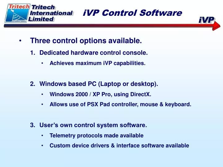 ivp control software