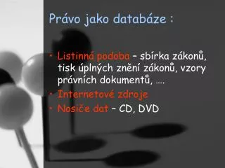 pr vo jako datab ze