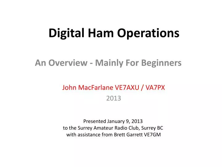 digital ham operations