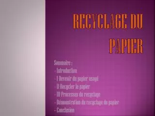 recyclage du papier