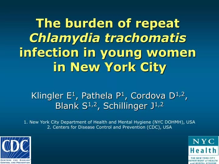 the burden of repeat chlamydia trachomatis infection in young women in new york city