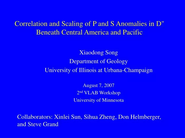 correlation and scaling of p and s anomalies in d beneath central america and pacific