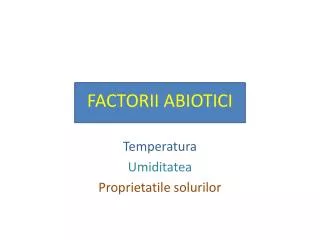 factorii abiotici