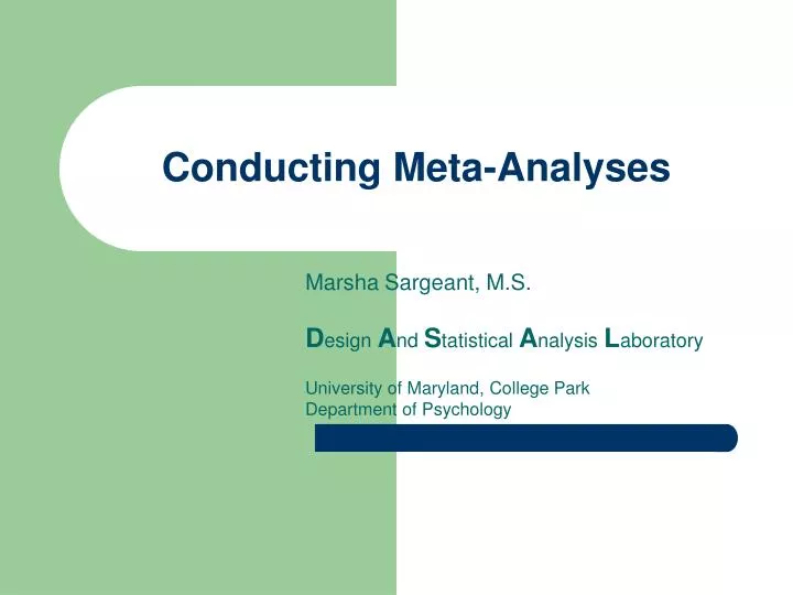 conducting meta analyses