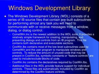 Windows Development Library