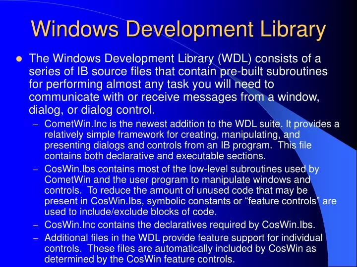 windows development library