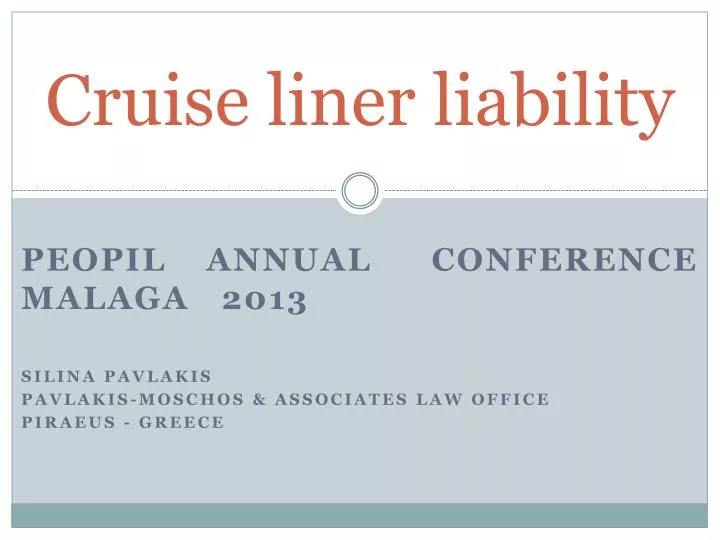 cruise liner liability