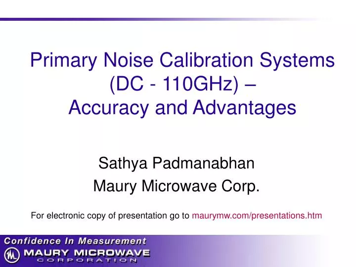 primary noise calibration systems dc 110ghz accuracy and advantages