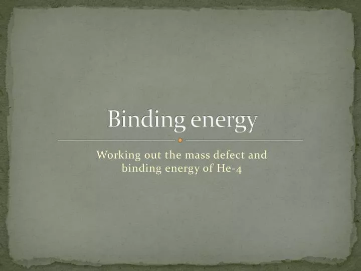 binding energy