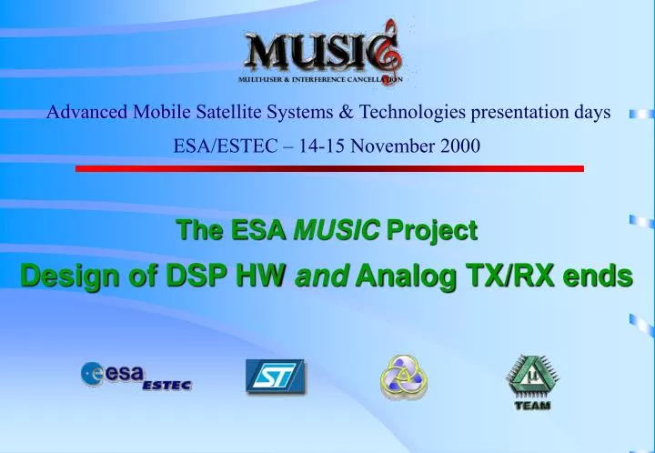 the esa music project design of dsp hw and analog tx rx ends