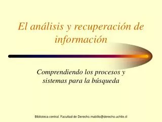 el an lisis y recuperaci n de informaci n