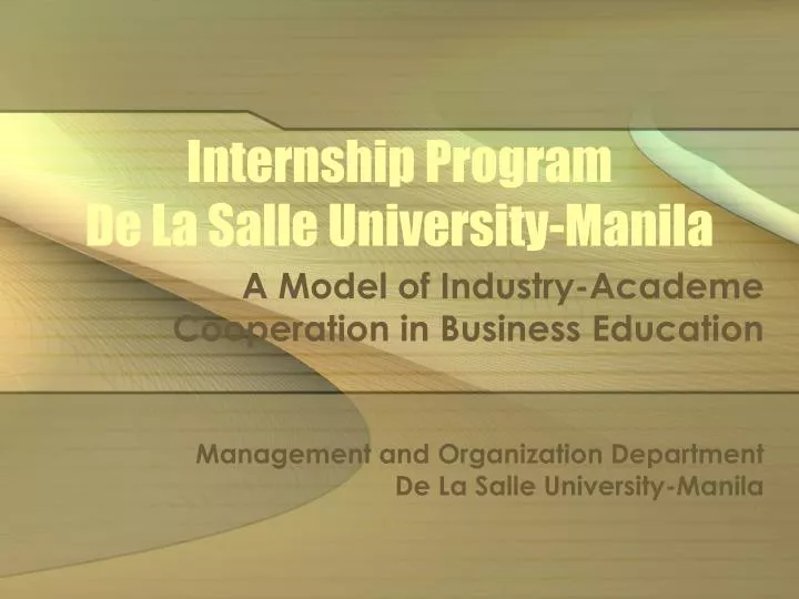 internship program de la salle university manila