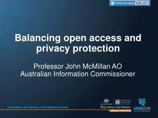 Professor John McMillan AO Australian Information Commissioner