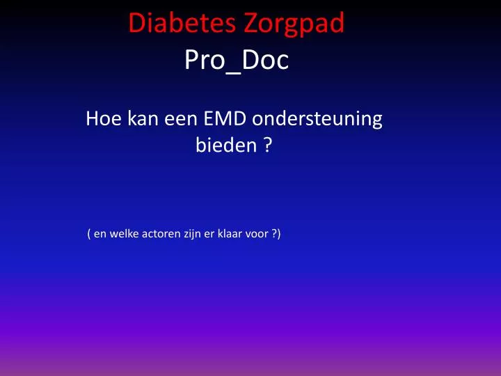 diabetes zorgpad pro doc