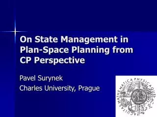 On State Management in Plan-Space Planning from CP Perspective