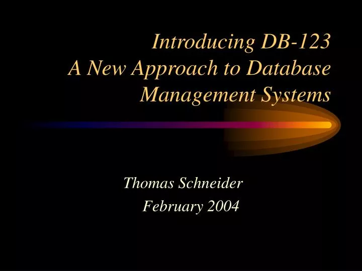 introducing db 123 a new approach to database management systems