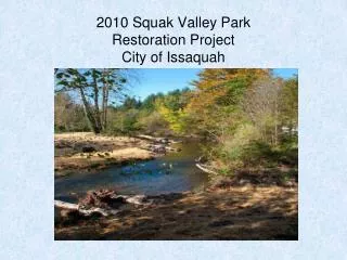 2010 Squak Valley Park Restoration Project City of Issaquah