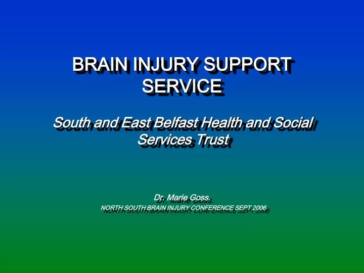 brain injury support service south and east belfast health and social services trust